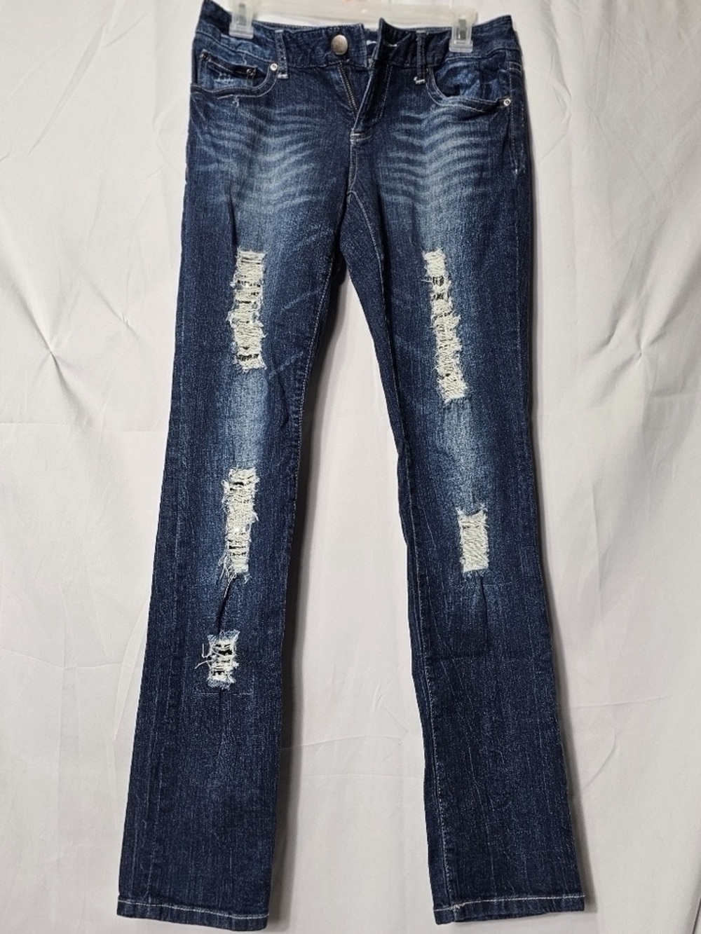 Dark Blue Distressed Women's Jeans